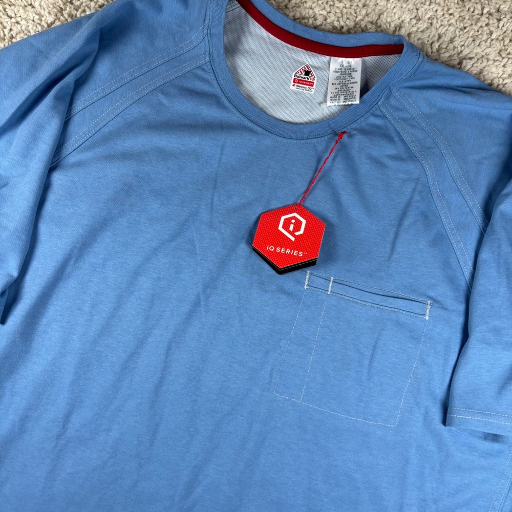 NWT Bulwark FR Men T-Shirt XXL Blue Flame Resistant iQ Series Pocket Tee QT30BL4